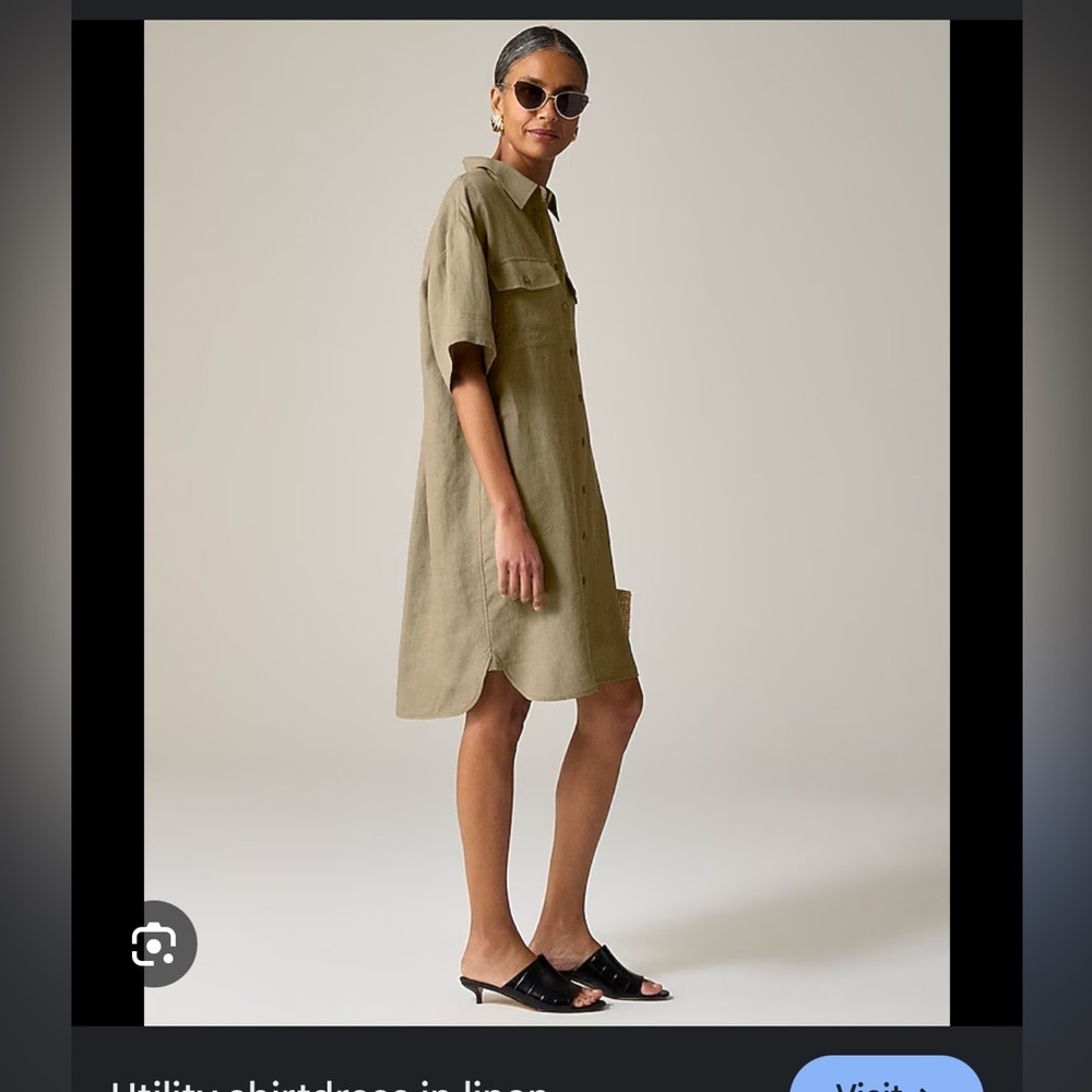 JCrew Utility shirtdress 100% linen Oversized XS